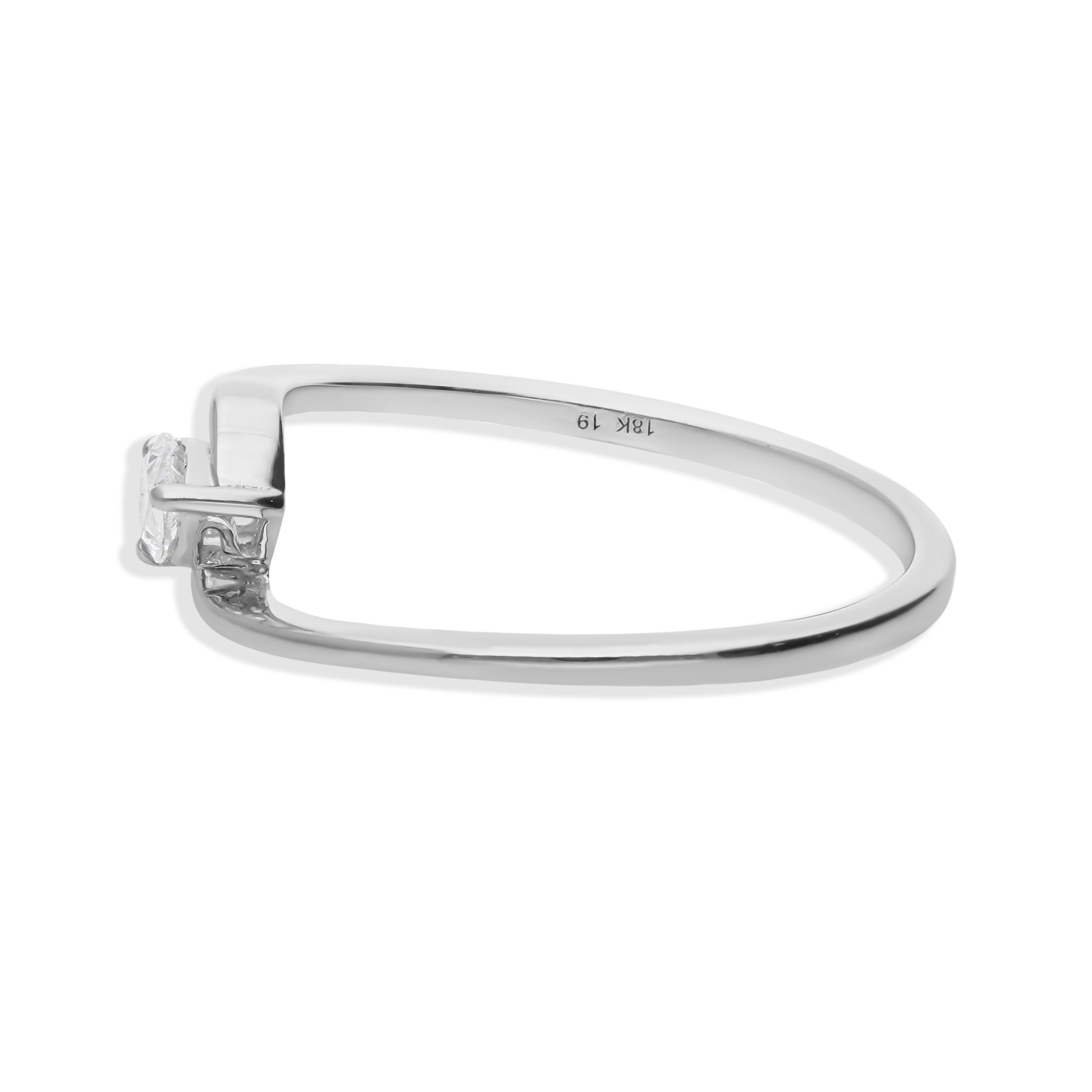 0,24 Quilates SI Claridad HI Color Diamante Solitario Anillo Pera Oro Blanco 18 Kilates Moderno en venta