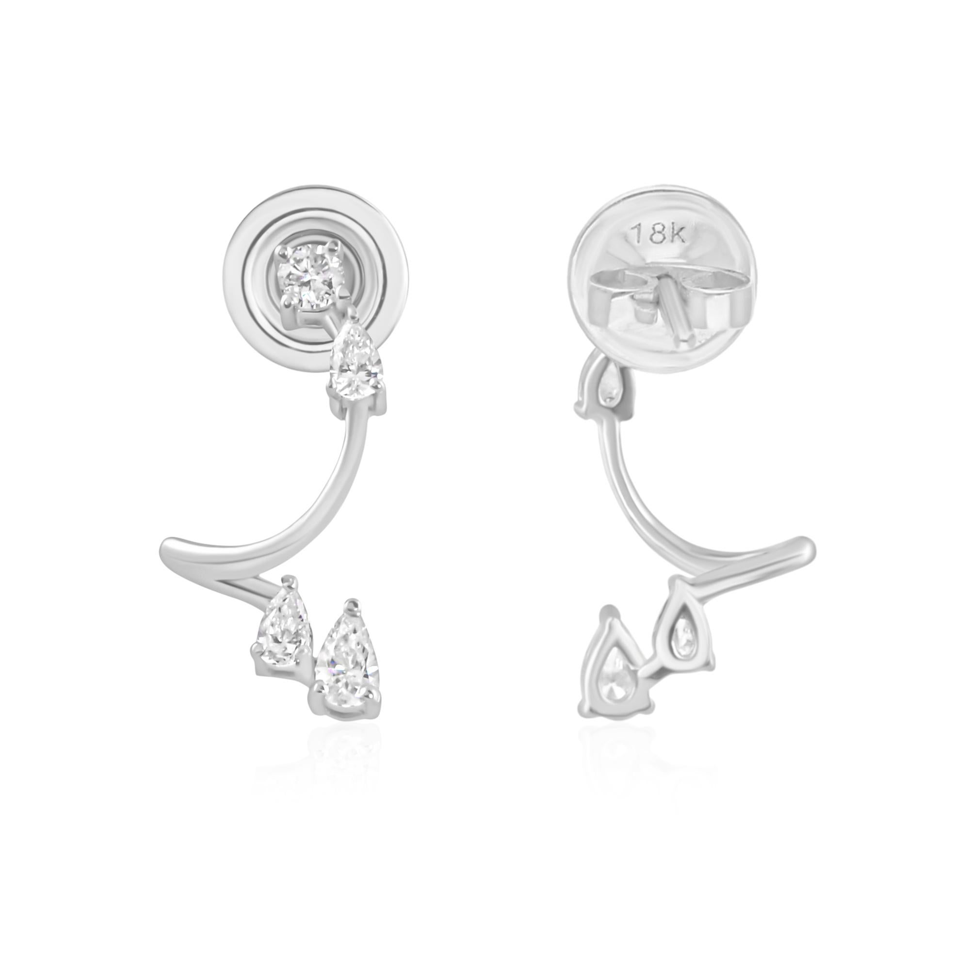 Cast from 18-karat gold, these exquisite earrings are handset with 0.24 carats of sparkling diamonds.

FOLLOW SPECTRUM JEWELS storefront to view the latest collection & exclusive pieces. Spectrum Jewels is proudly rated as a Top Seller on 1stdibs