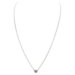 Collier en or blanc 14 carats avec un diamant unique de 0,24 carat