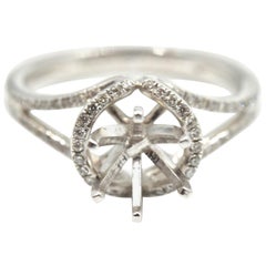 0.24 Carats Diamond 14 Karat White Gold Semi-Mount Engagement Ring