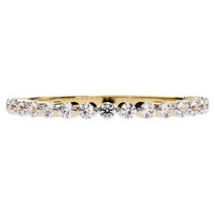 0.24 CTW Half Eternity Diamond Wedding Band in 14K Gold, SI+ Natural Diamonds