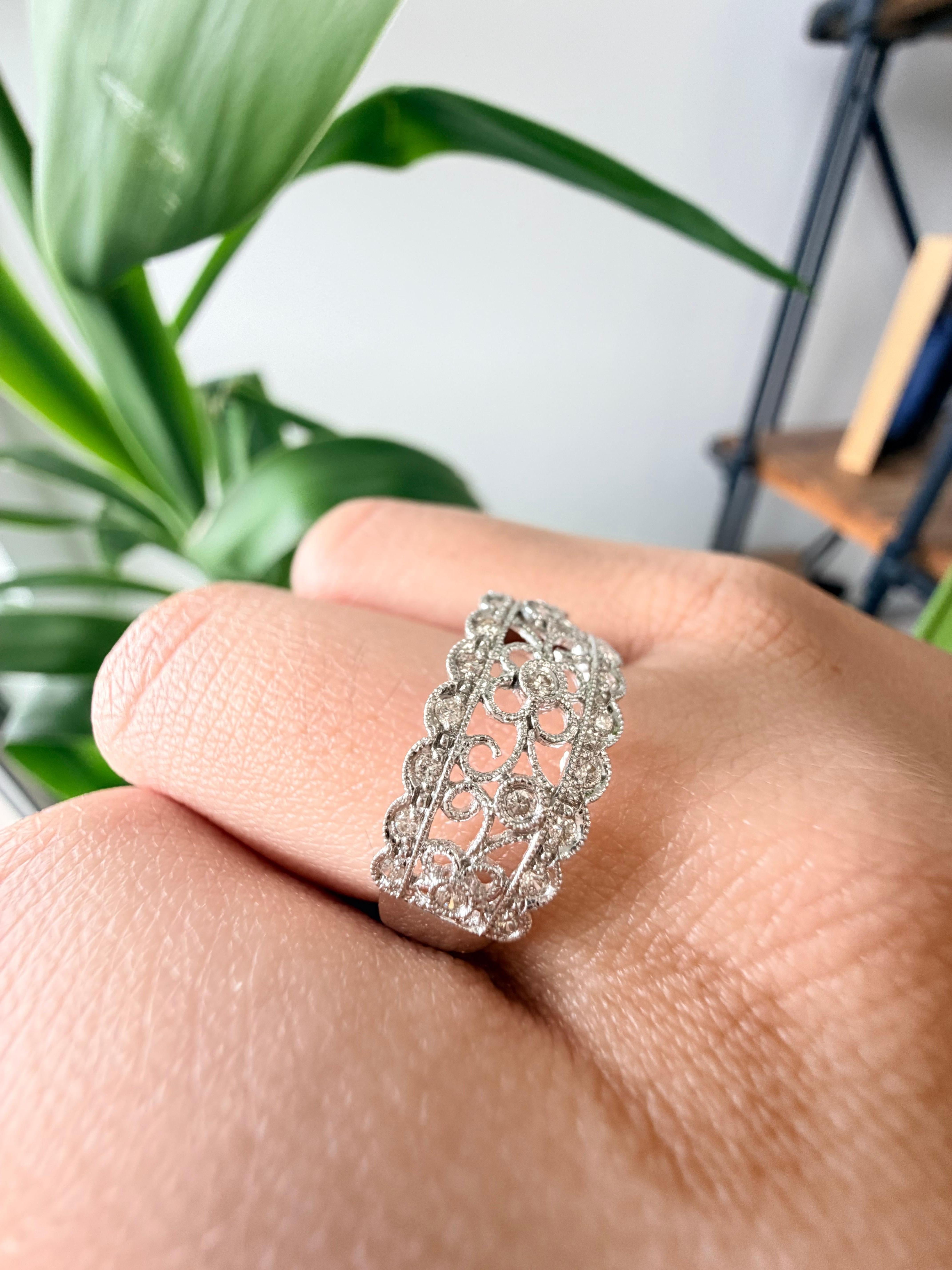 0,24 CTW Runde Diamanten im Brillantschliff in 14K Weißgold Ring 1