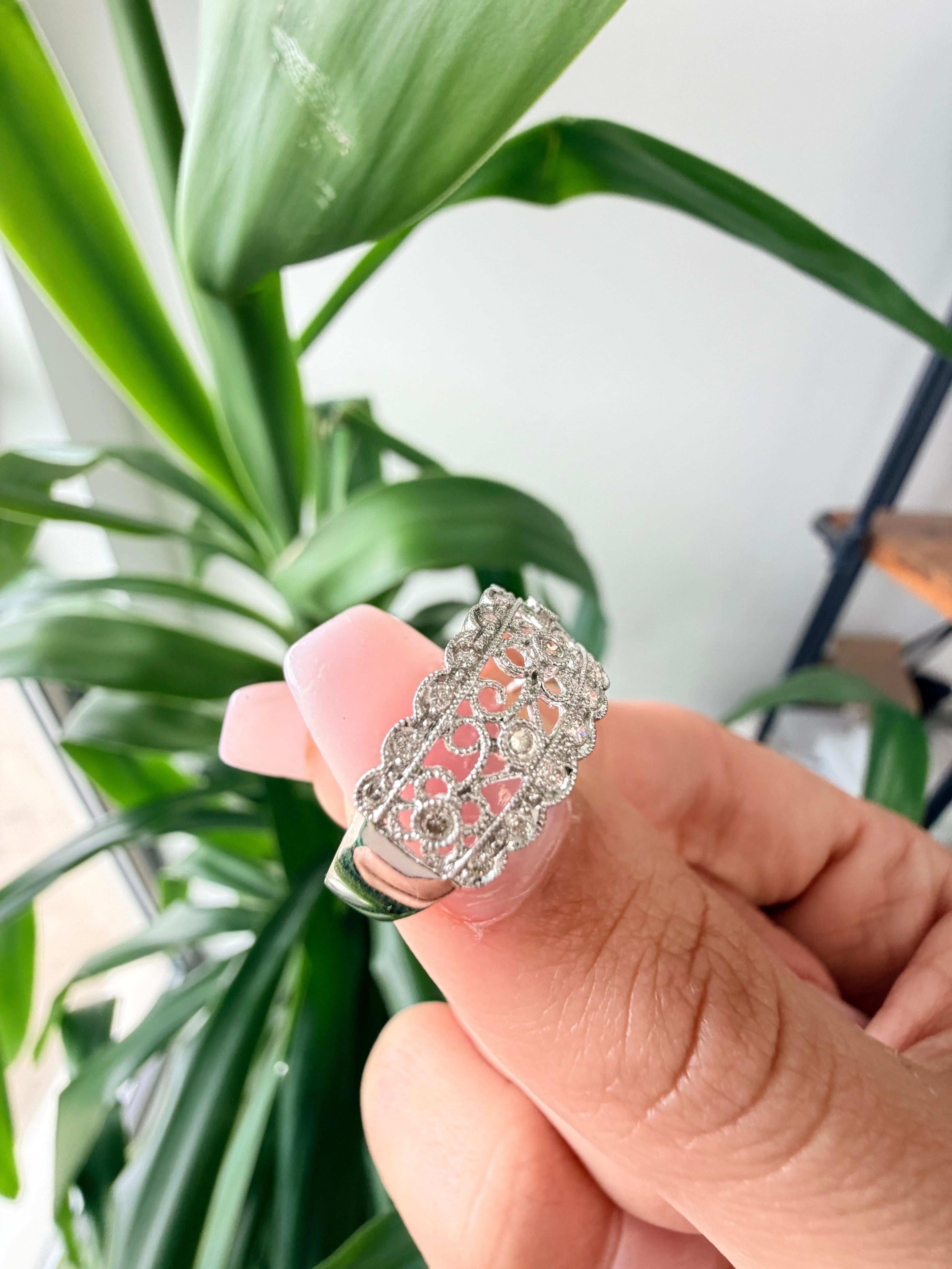 0,24 CTW Runde Diamanten im Brillantschliff in 14K Weißgold Ring 4