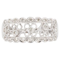 Anello con diamanti rotondi taglio Brilliante 0,24 CTW in oro bianco 14K