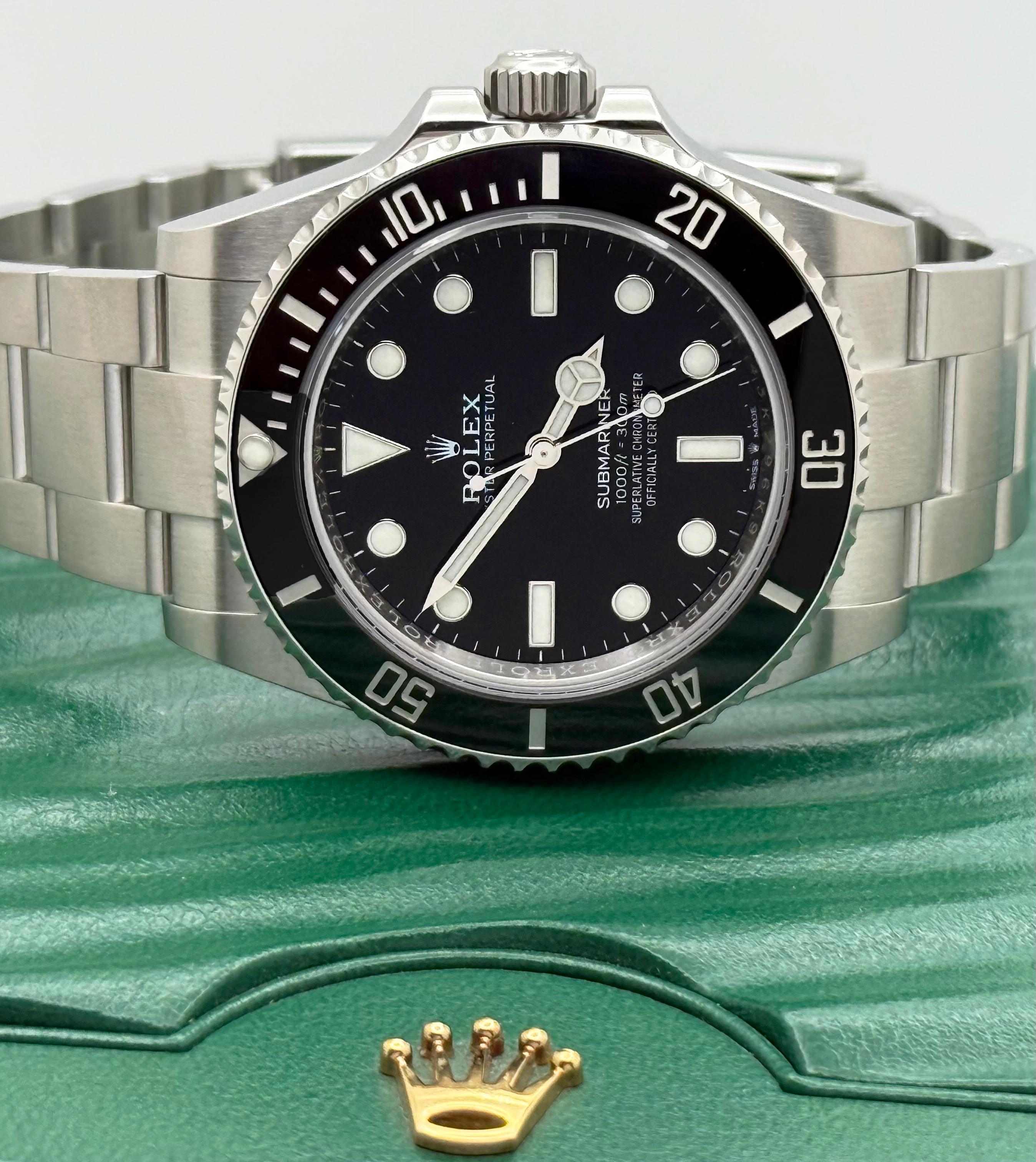 De los hombres 024 Rolex Submariner 124060 41mm Cerámica Negra Acero Inoxidable Caja Papel en venta