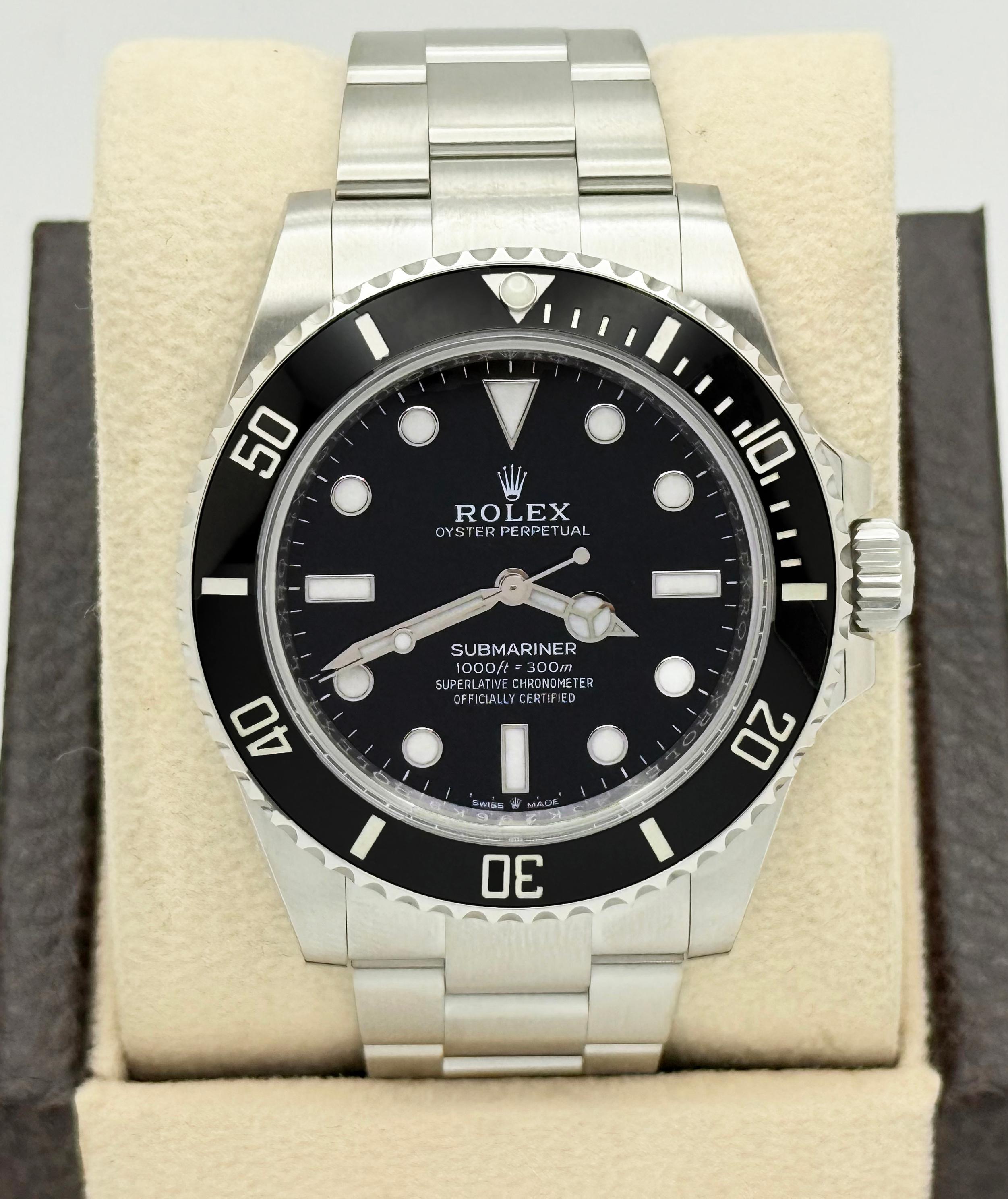 024 Rolex Submariner 124060 41mm Cerámica Negra Acero Inoxidable Caja Papel en venta 1