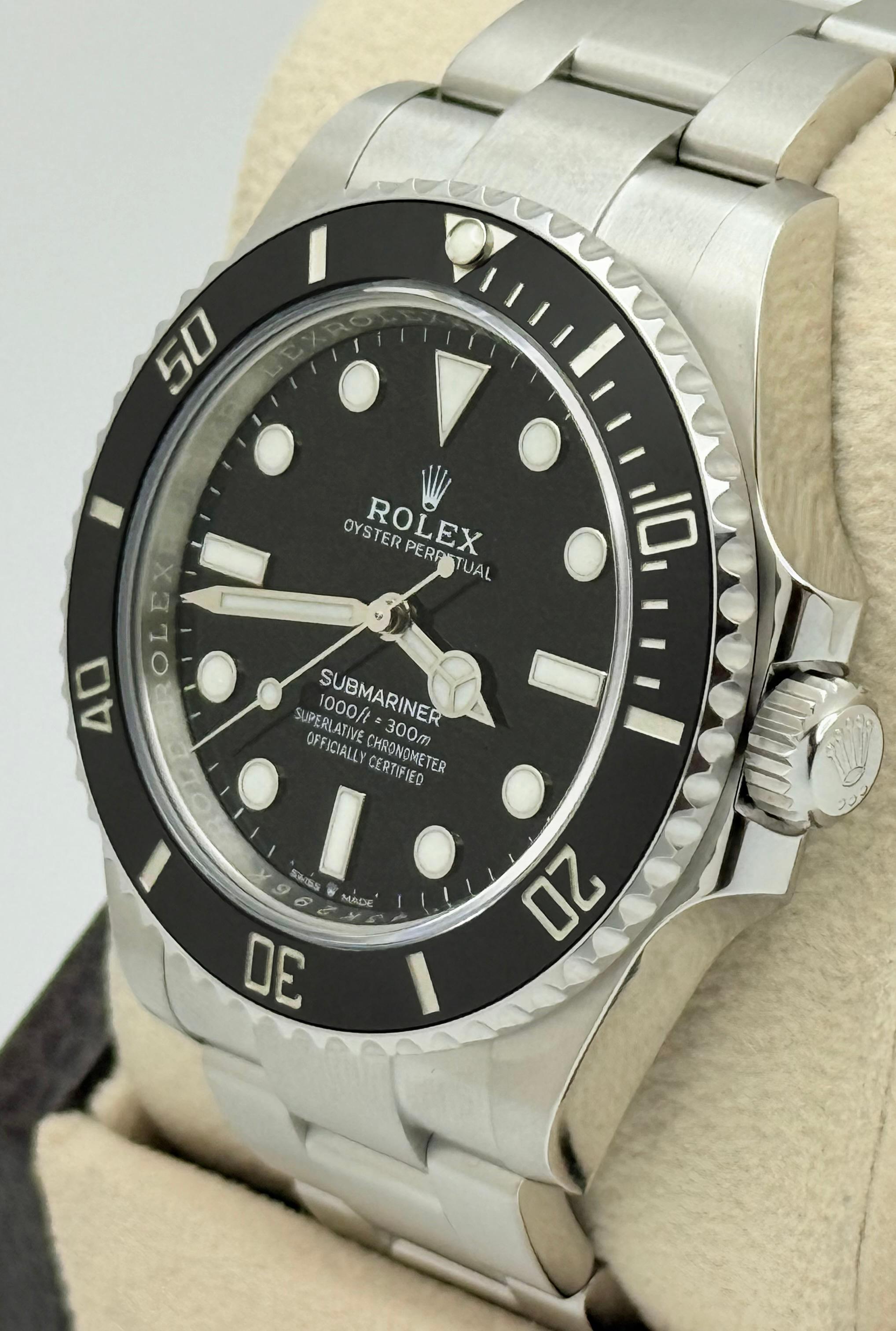 024 Rolex Submariner 124060 41mm Cerámica Negra Acero Inoxidable Caja Papel en venta 3