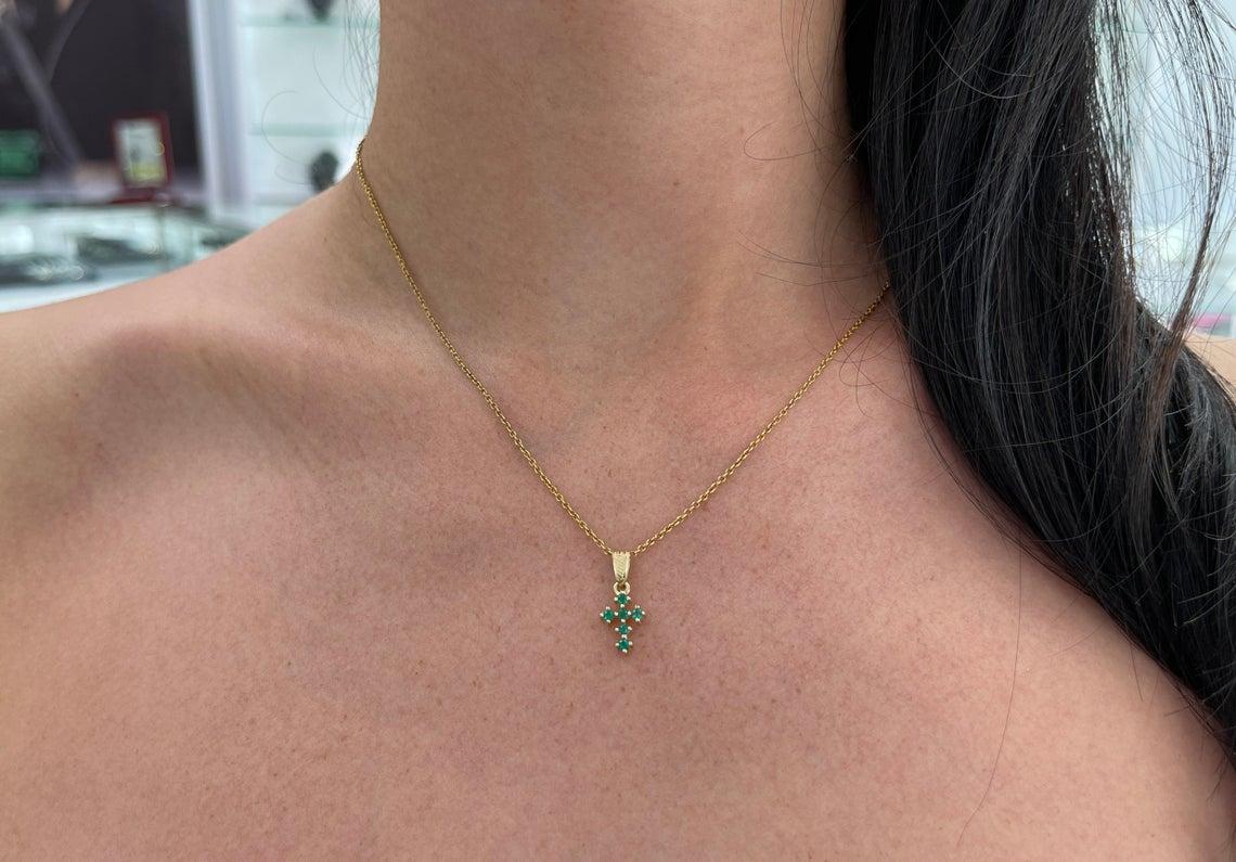 emerald cross necklace