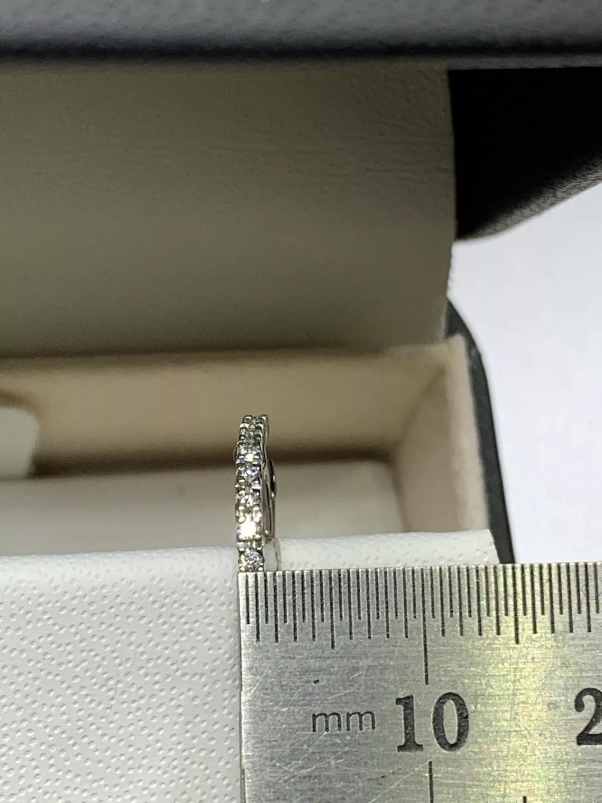 0.24ct Diamond Hoop Huggie Earrings 18ct White Gold 2.1g In New Condition For Sale In London, GB