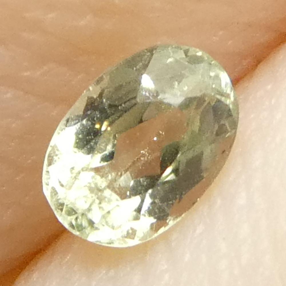 Brilliant Cut 0.24ct Oval Yellowish Green to Greyish Purple Alexandrite from Brazil For Sale
