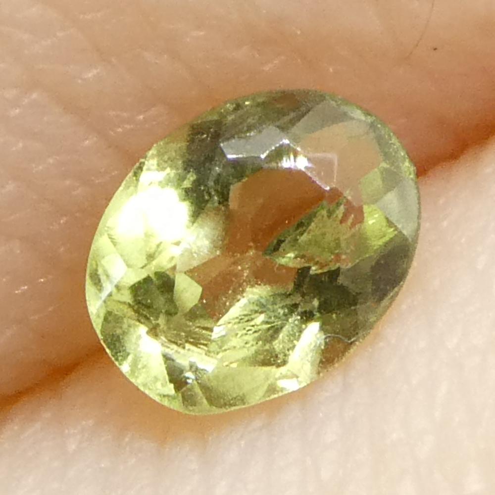 Brilliant Cut 0.24ct Oval Yellowish Green to Yellowish Brown Alexandrite from Brazil For Sale