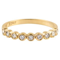 0.24cts Diamonds bezel ring, 18K Yellow Gold