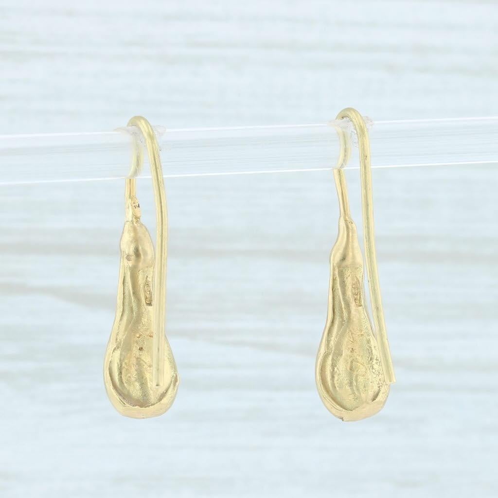 0.24ctw Champagne Diamond Teardrop Earrings 18k Yellow Gold Hook Posts Nordstrom In Good Condition In McLeansville, NC