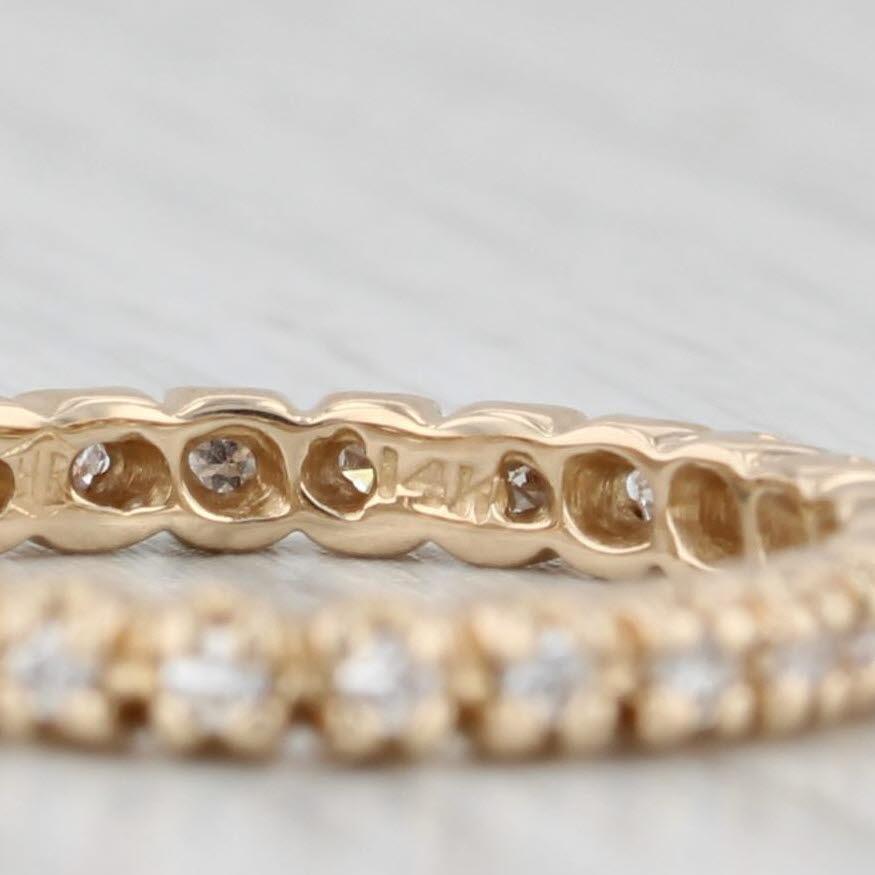 Single Cut 0.24ctw Diamond Eternity Band 14k Yellow Gold Wedding Anniversary Stackable Ring