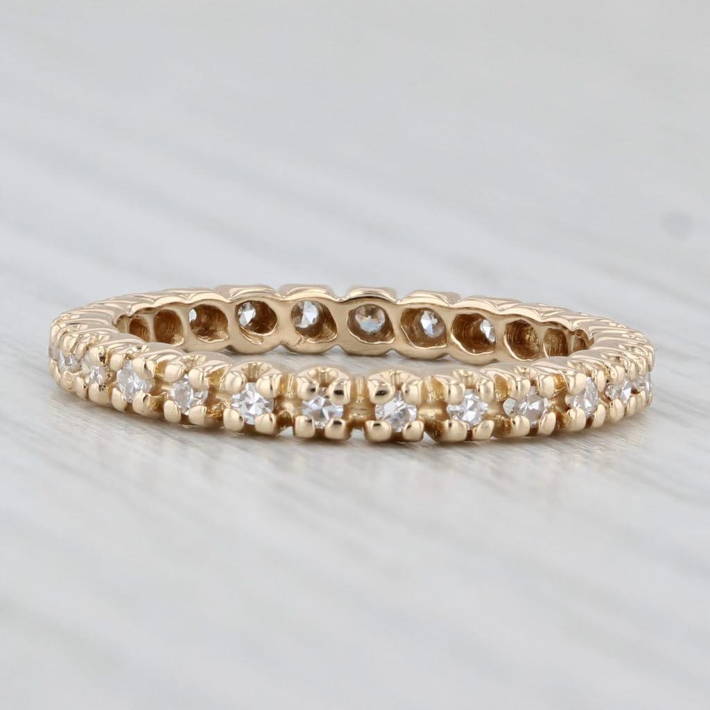 Women's or Men's 0.24ctw Diamond Eternity Band 14k Yellow Gold Wedding Anniversary Stackable Ring