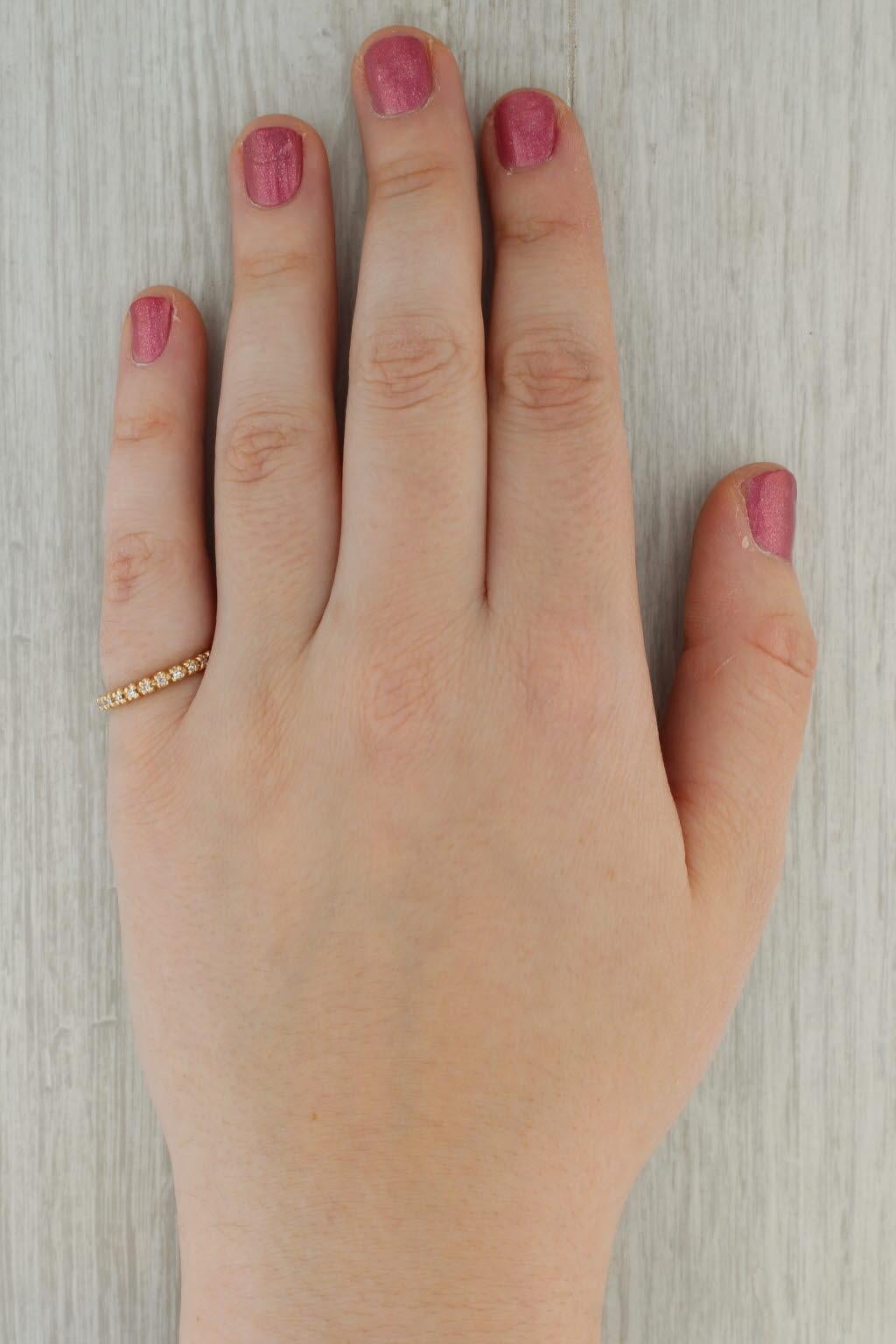 0.24ctw Diamond Eternity Band 14k Yellow Gold Wedding Anniversary Stackable Ring 3