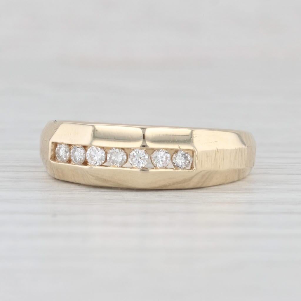 0.24ctw Diamond Wedding Band 14k Yellow Gold Size 9.75 Men's Ring For Sale 2
