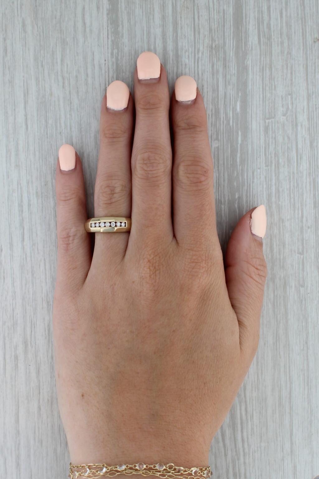 0.24 Karat Diamant Ehering 14k Gelbgold Größe 9,75 Herrenring 4