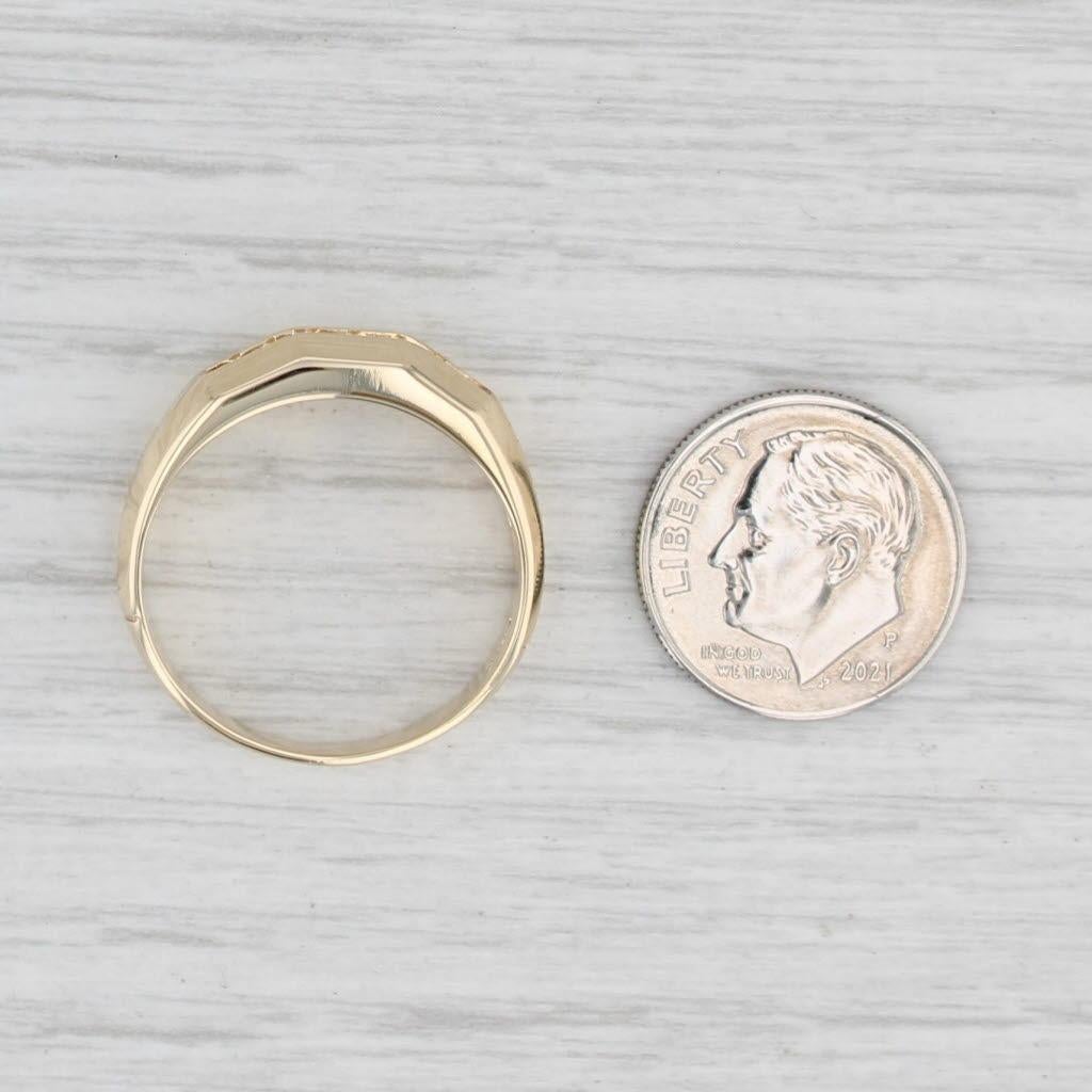 0.24 Karat Diamant Ehering 14k Gelbgold Größe 9,75 Herrenring 5