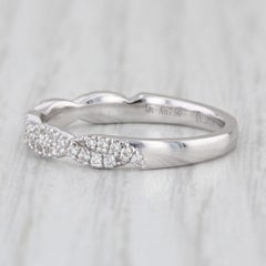0.24ctw Woven Diamond Stackable Ring 18k White Gold Wedding Band Size 5 Bridal