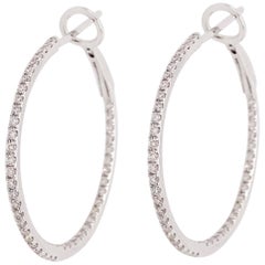 0.25 Carat '1/4 Carat' Diamond Inside Out Hoops, Diamond Hoops