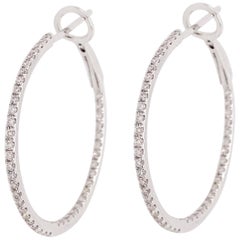 0.25 Carat '1/4 Carat' Diamond Inside Out Hoops, Diamond Hoops