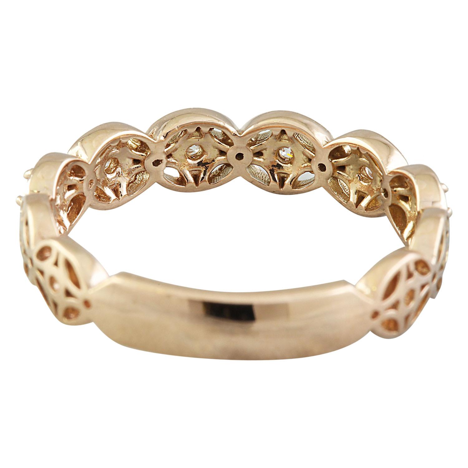 Round Cut 0.25 Carat 14 Karat Solid Rose Gold Diamond Ring For Sale