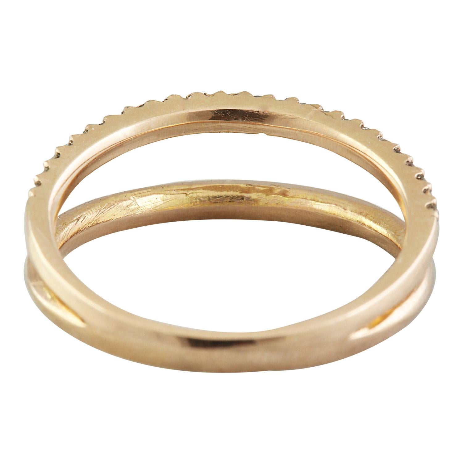 Round Cut 0.25 Carat 14 Karat Solid Rose Gold Diamond Ring For Sale