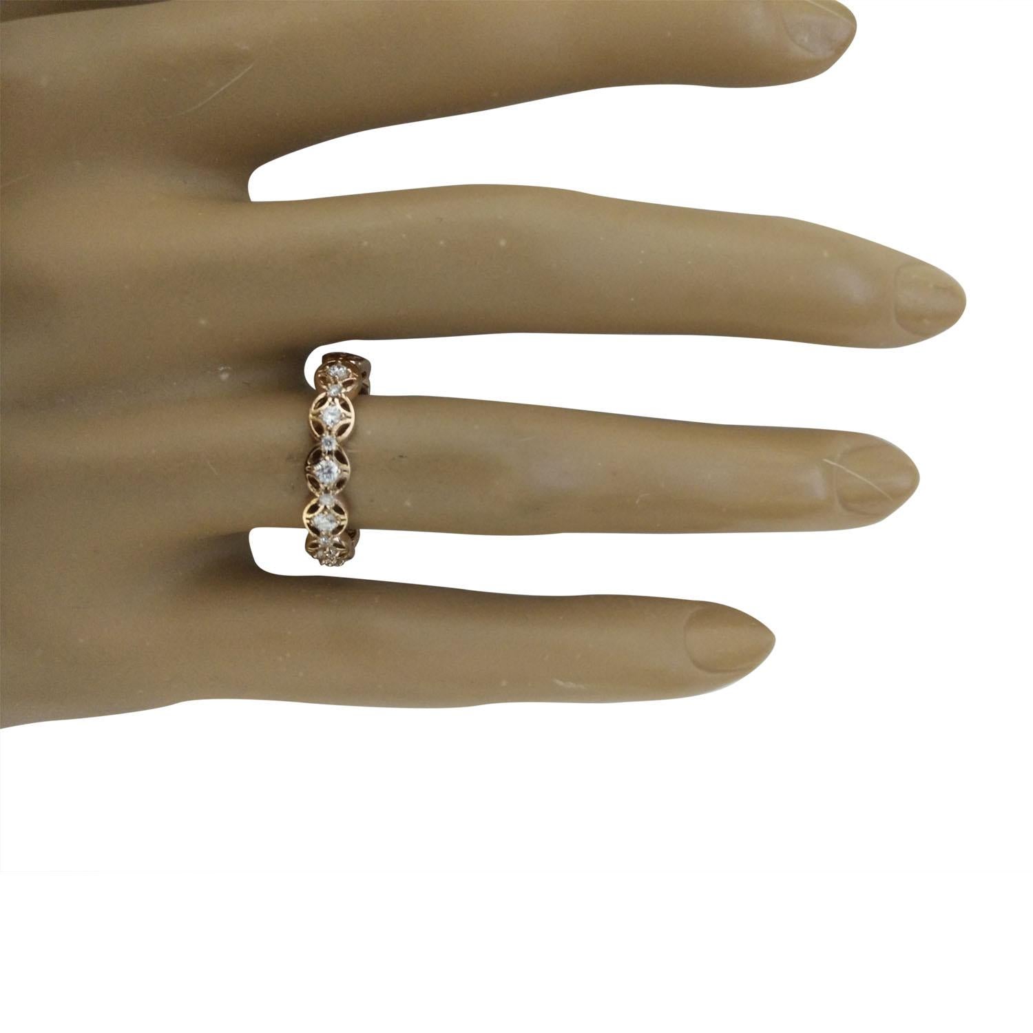 Women's 0.25 Carat 14 Karat Solid Rose Gold Diamond Ring For Sale