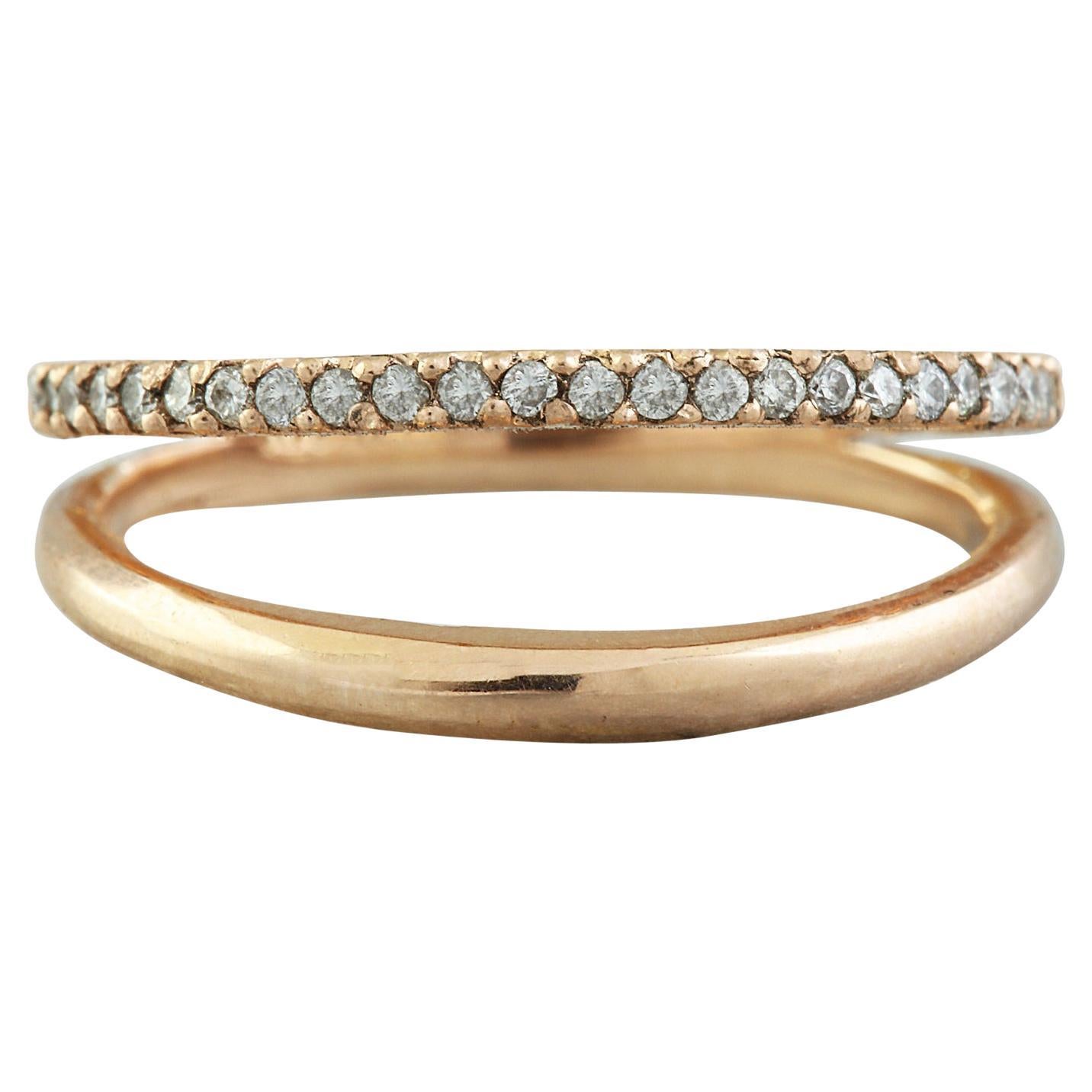 0.25 Carat 14 Karat Solid Rose Gold Diamond Ring For Sale