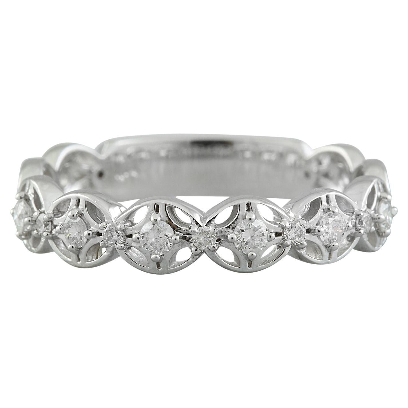 0.25 Carat 14 Karat Solid White Gold Diamond Ring For Sale