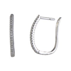 0.25 Carat 14 Karat White Gold Diamond Oval Hoop Earrings 
1/4 Carat
 Diamonds