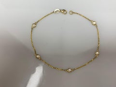 0.25 Carat Brilliant Cut Diamond by the Yard Bracelet in 14K Yellow Gold