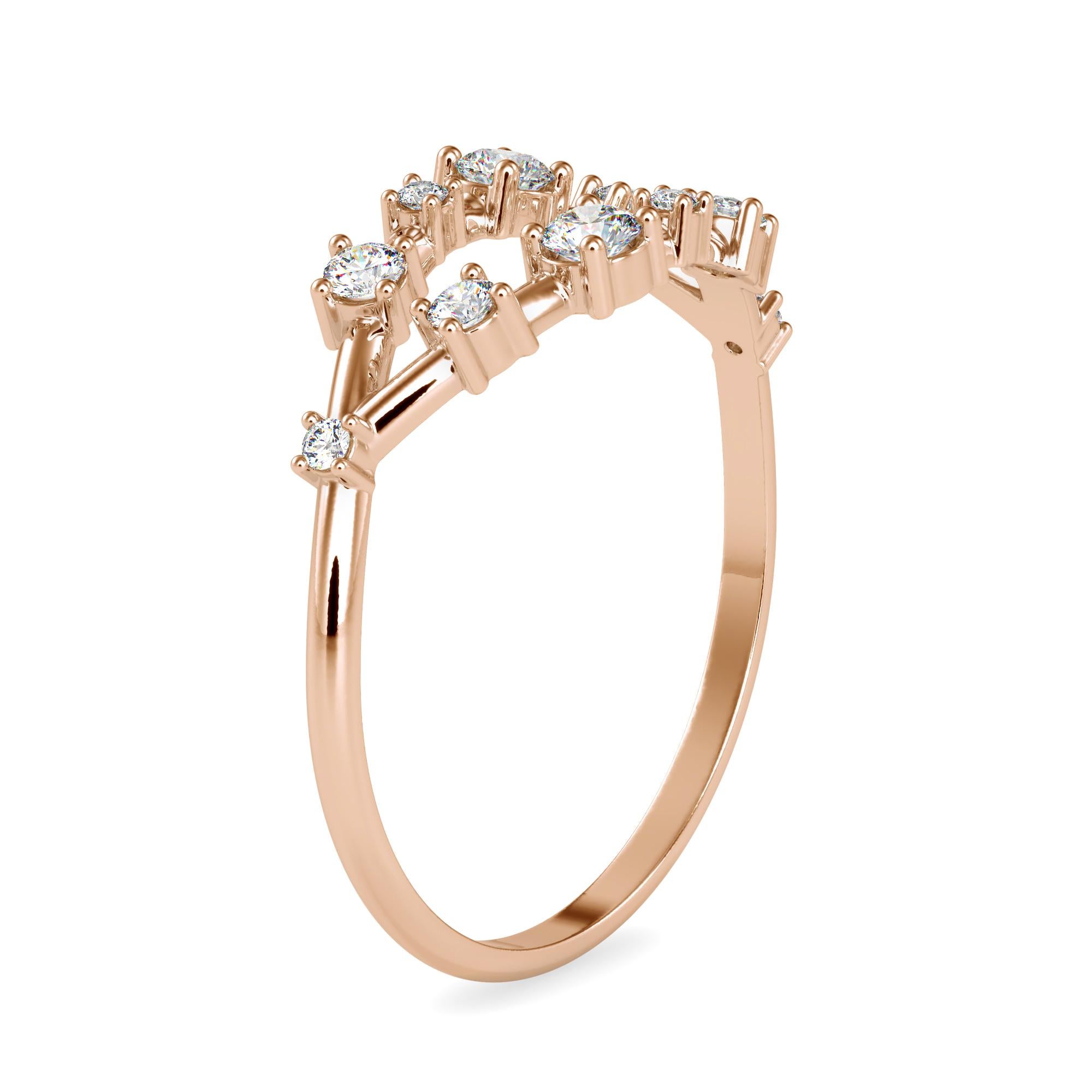 0.25 Carat Diamond 14K Rose Gold Ring In New Condition For Sale In Los Angeles, CA