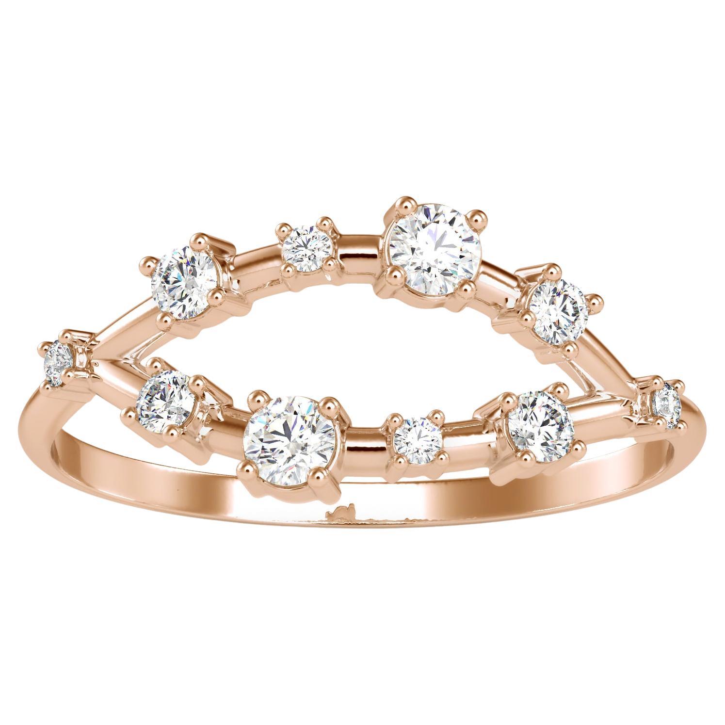 0.25 Carat Diamond 14K Rose Gold Ring For Sale