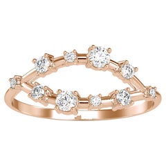 Bague en or rose 14K avec diamant de 0,25 carat