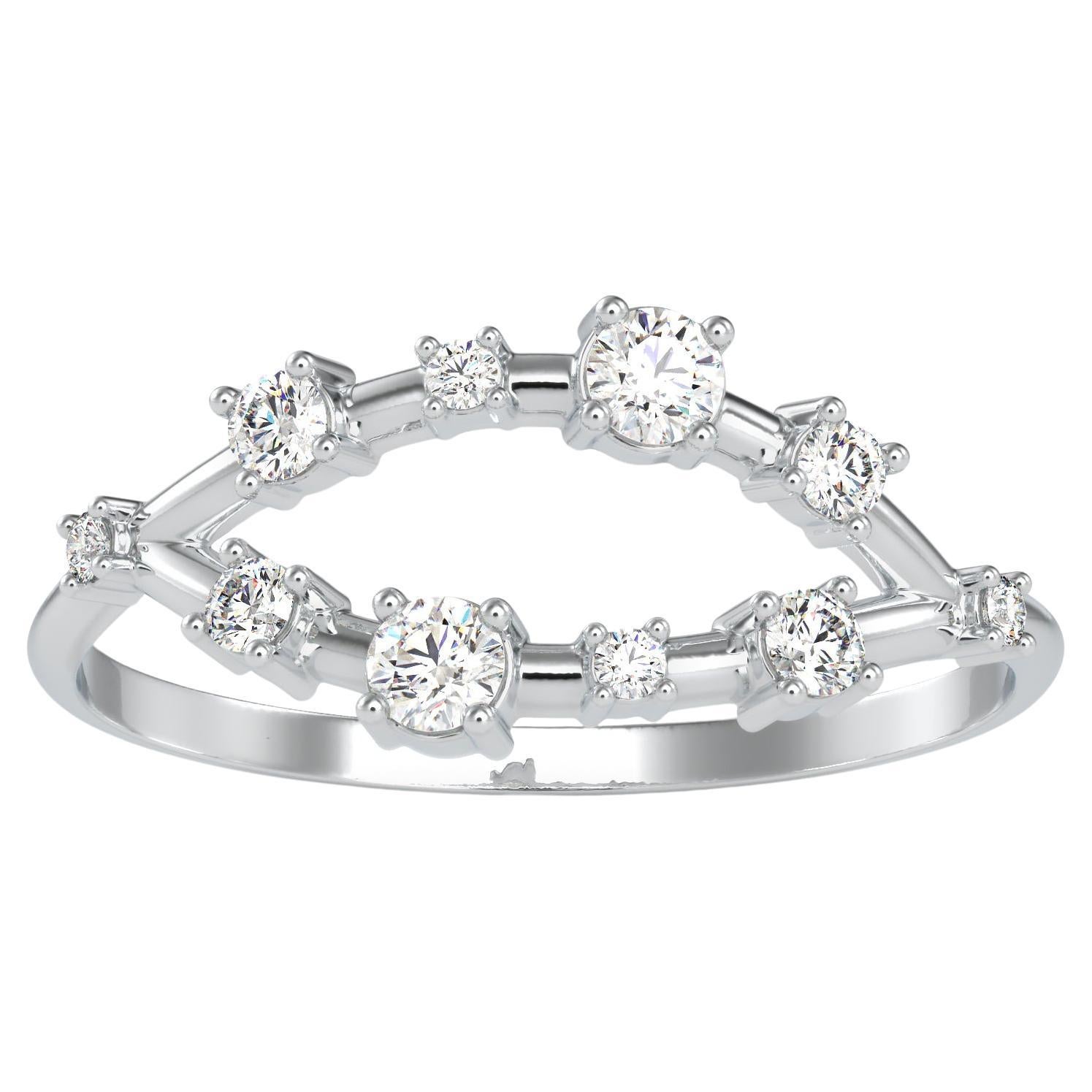 0.25 Carat Diamond 14K White Gold Ring For Sale