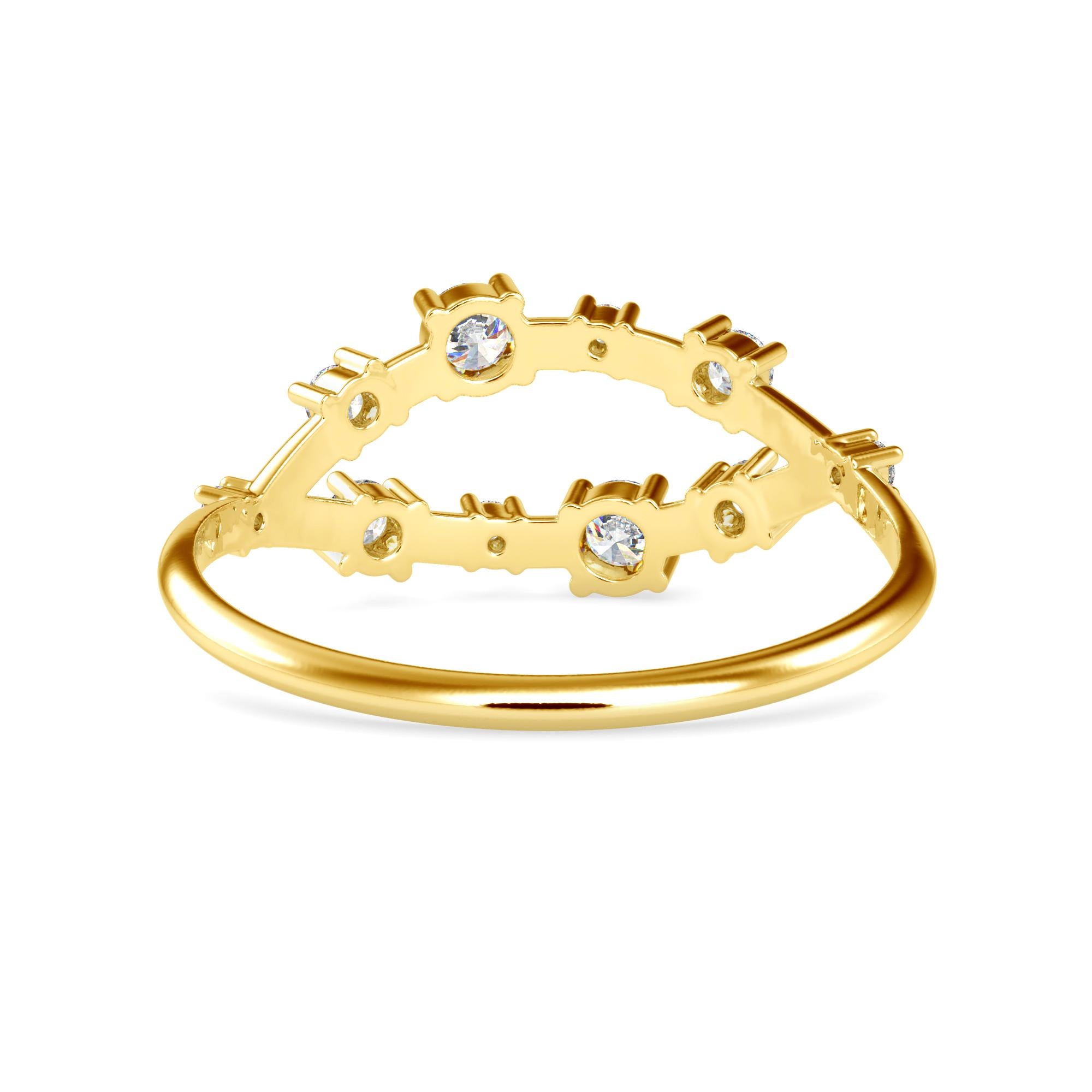 Round Cut 0.25 Carat Diamond 14K Yellow Gold Ring For Sale