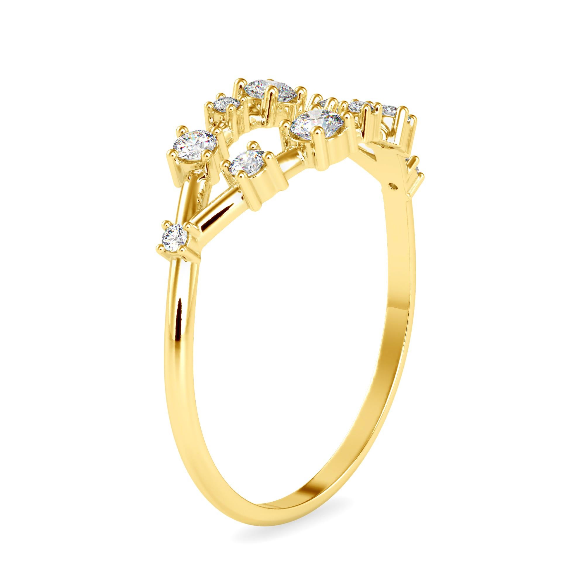 0.25 Carat Diamond 14K Yellow Gold Ring In New Condition For Sale In Los Angeles, CA