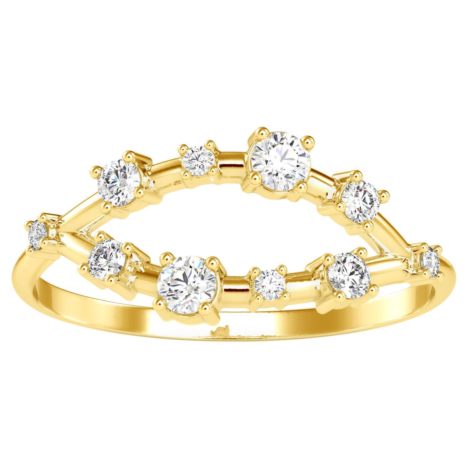 0.25 Carat Diamond 14K Yellow Gold Ring For Sale