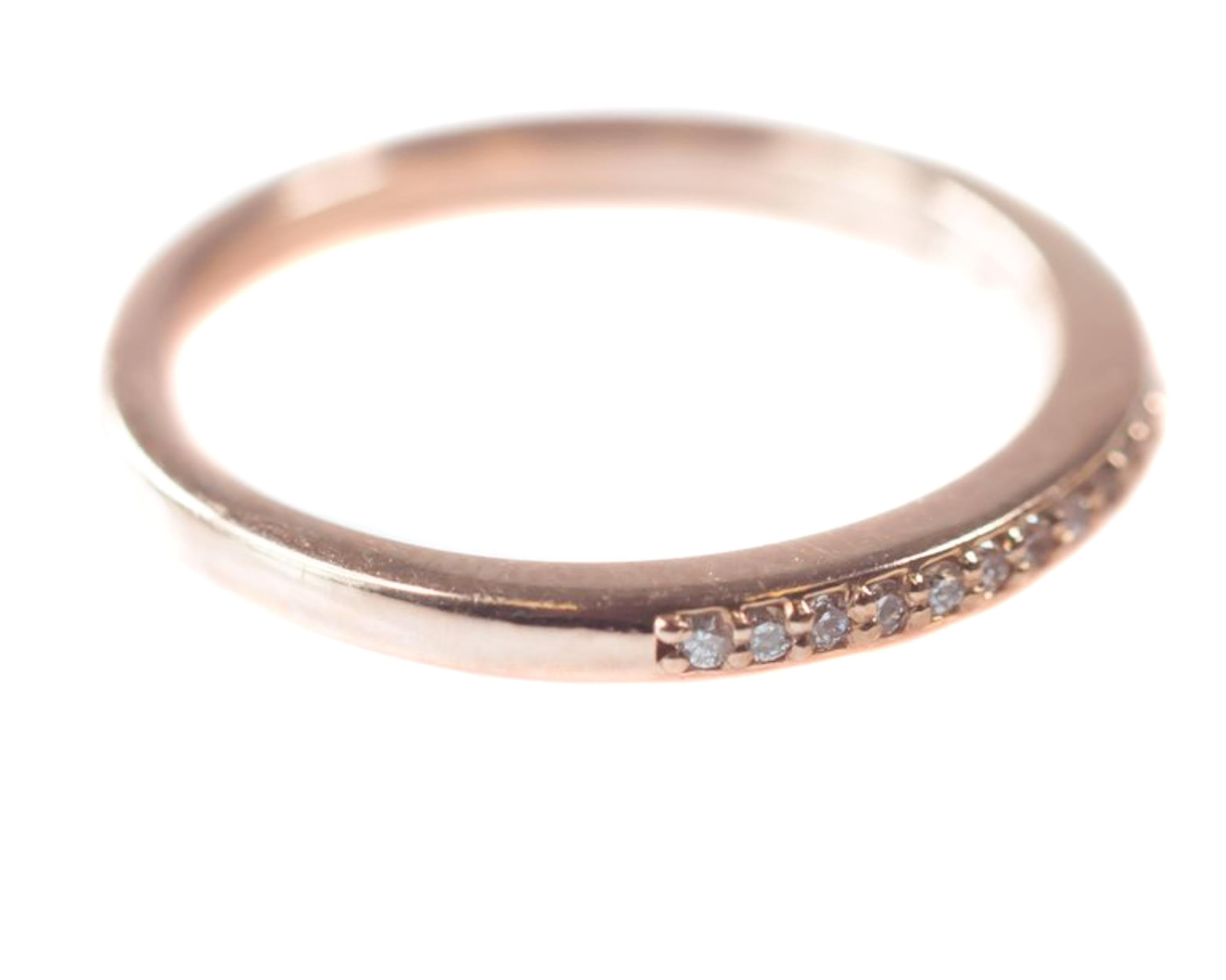 Contemporary 0.25 Carat Diamond and 14 Karat Rose Gold Eternity Band For Sale