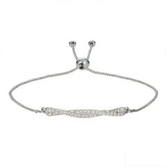 0.25 Carat Diamond Bolo Bracelet G SI 14K White Gold
