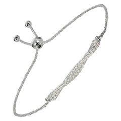 Bracelet Bolo en or blanc 14 carats avec diamants de 0,25 carat G SI