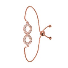 0.25 Carat Diamond Bolo Infinity Bracelet G SI 14 Karat Rose Gold Adjustable
