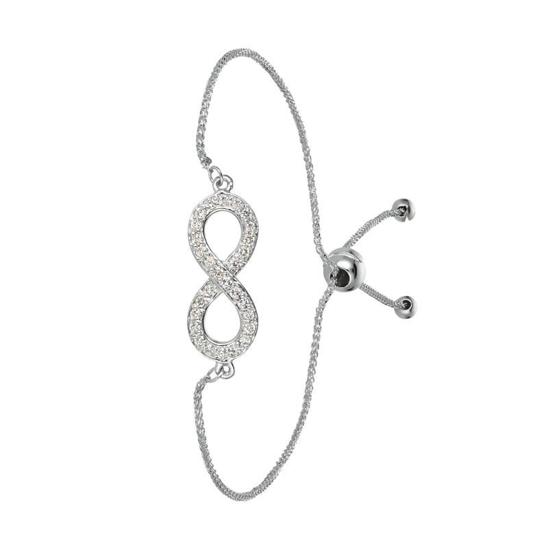 0.25 Carat Natural Diamond Bolo Infinity Bracelet G SI 14K White Gold 7''

100% Natural Diamonds, Not Enhanced in any way Round Cut Diamond Bracelet
0.25CT
G-H
SI
14K White Gold, Pave Style 2.2 gram
7-8 inches adjustable length, 5/16 inch in
