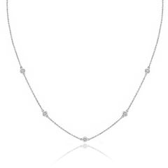 0.25 Carat Diamond Chain Necklace in 14K White Gold