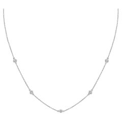 0.25 Carat Diamond by the Yard Chain Necklace in 14K White Gold