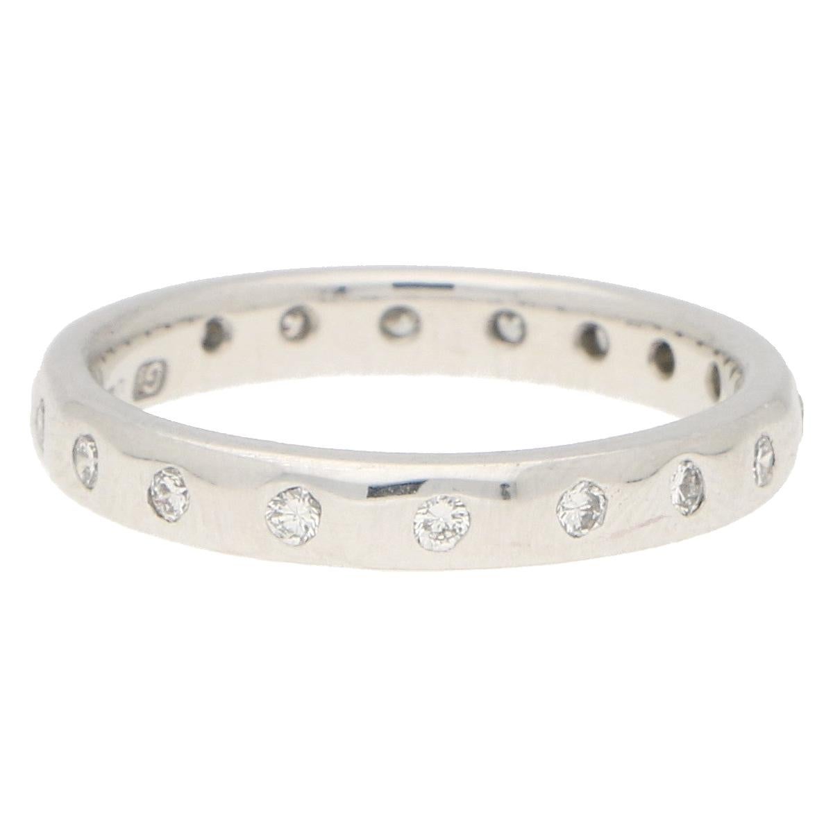 0.25 Carat Diamond Full Eternity Ring Set in 18 Karat White Gold For Sale