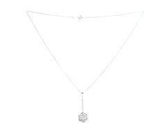 Collar de diamantes de 0,25 quilates con colgante de filigrana de oro blanco de 14 quilates