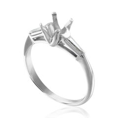 0.25 Carat Diamond Platinum Engagement Ring Setting Mounting